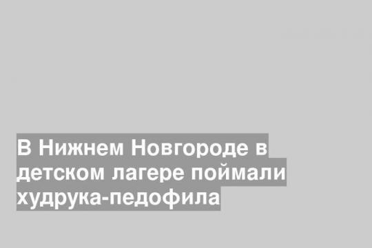 В Нижнем Новгороде в детском лагере поймали худрука-педофила