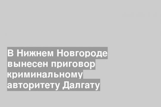 В Нижнем Новгороде вынесен приговор криминальному авторитету Далгату