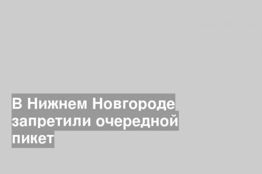 В Нижнем Новгороде запретили очередной пикет