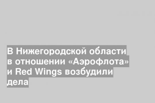 В Нижегородской области в отношении «Аэрофлота» и Red Wings возбудили дела