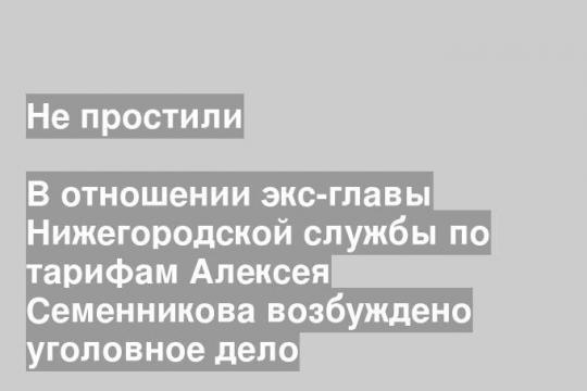 В отношении экс-главы Нижегородской службы по тарифам Алексея Семенникова возбуждено уголовное дело