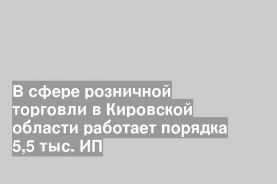 В сфере розничной торговли в Кировской области работает порядка 5,5 тыс. ИП