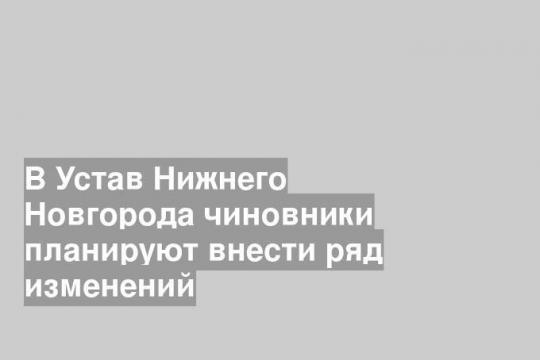 В Устав Нижнего Новгорода чиновники планируют внести ряд изменений