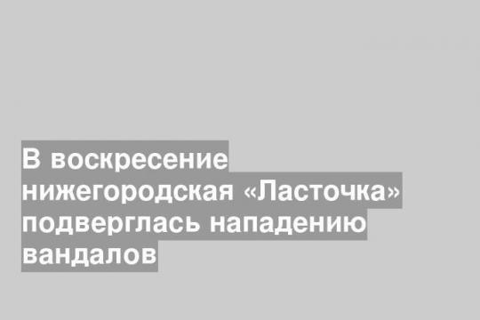 В воскресение нижегородская «Ласточка» подверглась нападению вандалов
