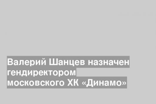 Валерий Шанцев назначен гендиректором московского ХК «Динамо»