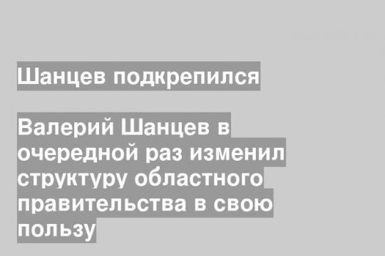 Валерий Шанцев в очередной раз изменил структуру областного правительства в свою пользу