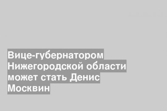 Вице-губернатором Нижегородской области может стать Денис Москвин