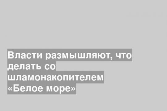 Власти размышляют, что делать со шламонакопителем «Белое море»