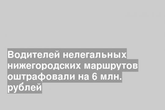 Водителей нелегальных нижегородских маршрутов оштрафовали на 6 млн. рублей