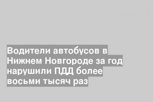 Водители автобусов в Нижнем Новгороде за год нарушили ПДД более восьми тысяч раз