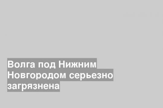 Волга под Нижним Новгородом серьезно загрязнена