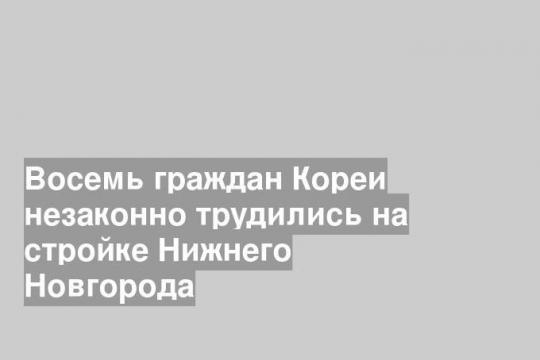 Восемь граждан Кореи незаконно трудились на стройке Нижнего Новгорода