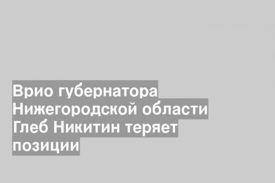Врио губернатора Нижегородской области Глеб Никитин теряет позиции