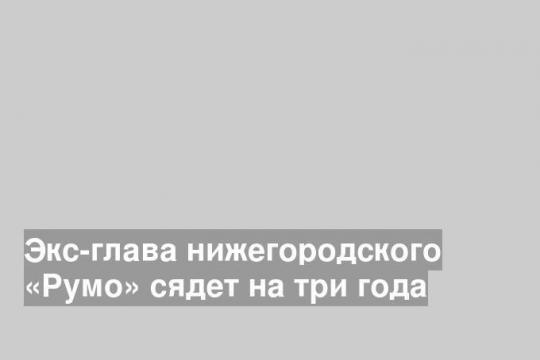 Экс-глава нижегородского «Румо» сядет на три года
