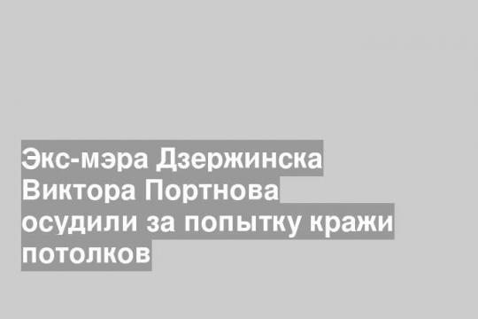 Экс-мэра Дзержинска Виктора Портнова осудили за попытку кражи потолков