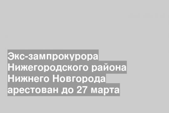 Экс-зампрокурора Нижегородского района Нижнего Новгорода арестован до 27 марта