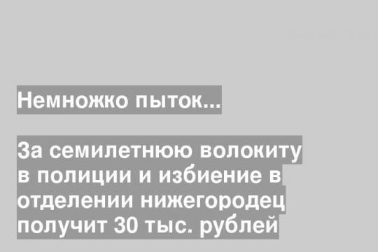 За семилетнюю волокиту в полиции и избиение в отделении нижегородец получит 30 тыс. рублей