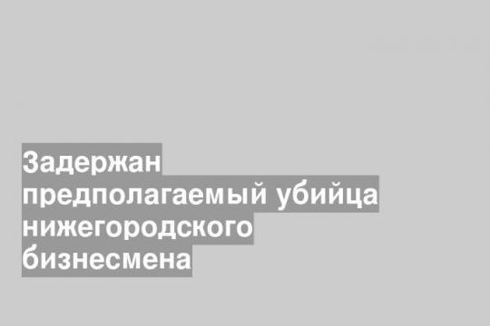 Задержан предполагаемый убийца нижегородского бизнесмена