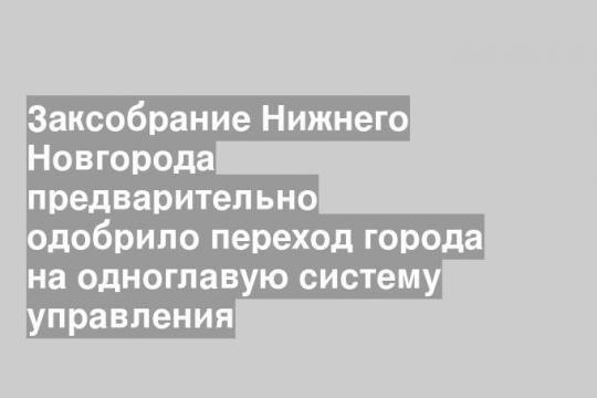 Заксобрание Нижнего Новгорода предварительно одобрило переход города на одноглавую систему управления