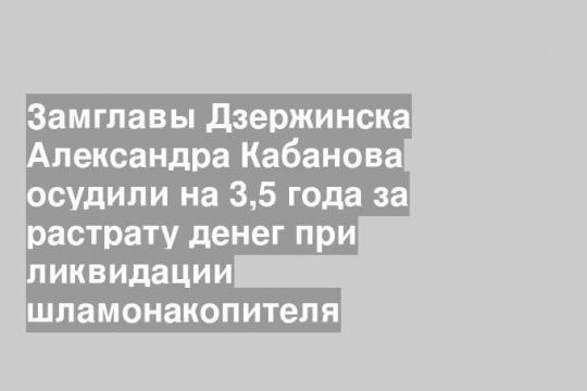 Замглавы Дзержинска Александра Кабанова осудили на 3,5 года за растрату денег при ликвидации шламонакопителя
