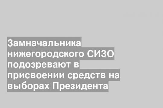 Замначальника нижегородского СИЗО подозревают в присвоении средств на выборах Президента