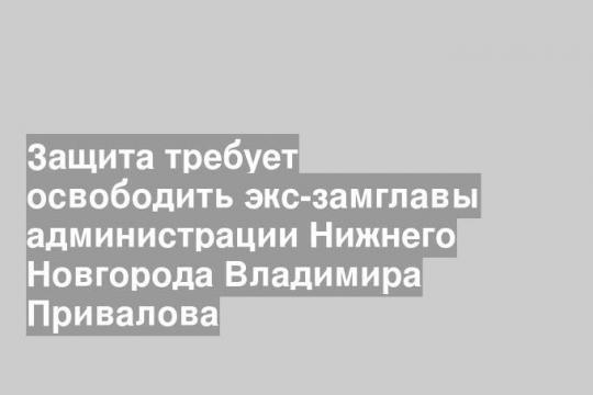 Защита требует освободить экс-замглавы администрации Нижнего Новгорода Владимира Привалова